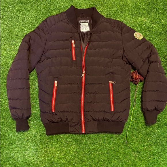 Manoukian Black and red bomber jacket - Picture 1 of 8